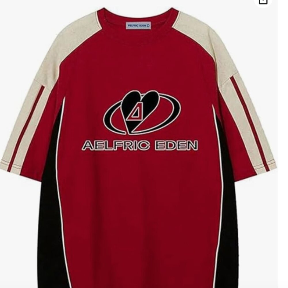 Aelfric Eden Oversized Graphic Tee Contrast Color Speedway Racing Tee Unisex